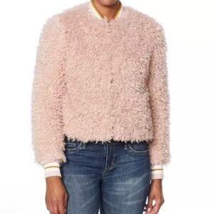 Jessica Simpson Kataleya Fuzzy Jacket PINK SZ L